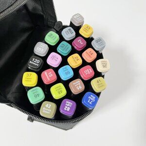 Painting Markers 24 Color Oil-based Set Fine & Bold 2 Types Painting Tool